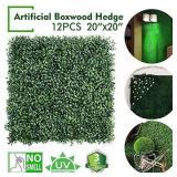 Kdgarden 12PCS 20"x20" Artificial Boxwood Panels Topiary Hedge Plant UV Protected Faux Grass Wall Greenery Mats for Outdoor Garden Fence Backyard and Indoor Home Wedding Decoration, Dark Green Kdgarden 12PCS 20"x20" Artificial Boxwood Panels Topiary Hedge Plant UV Protected Faux Grass Wall Greenery Mats for Outdoor Garden Fence Backyard and Indoor Home Wedding Decoration, Dark Green