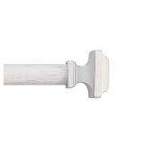 MODE Farmhouse Collection Single Curtain Rod Set with Cottage Square Finials - 36 to 72 in, White MODE Farmhouse Collection Single Curtain Rod Set with Cottage Square Finials - 36 to 72 in, White