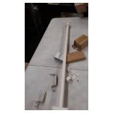 MODE Farmhouse Collection Single Curtain Rod Set with Cottage Square Finials - 36 to 72 in, White MODE Farmhouse Collection Single Curtain Rod Set with Cottage Square Finials - 36 to 72 in, White