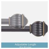 Kenney 5/8" Beckett Decorative Window Curtain Rod, 48-86", Oil Rubbed Bronze Kenney 5/8" Beckett Decorative Window Curtain Rod, 48-86", Oil Rubbed Bronze