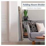 Room Divider Partition 4 Panel Privacy Screen 5.7FT Folding Screen Wood Frame Screen for Home Office Bedroom Brown Room Divider Partition 4 Panel Privacy Screen 5.7FT Folding Screen Wood Frame Screen for Home Office Bedroom Brown