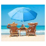 HLong 7ft Beach Umbrella UPF 50+ UV Protenction Umbrella with Tilt and Sand Anchor,Windproof Umbrella Portable Sunshade Shelter with Air Vents for Beach,Sand,Outdoor,Patio and Garden (Sky Blue) HLong 7ft Beach Umbrella UPF 50+ UV Protenction Umbrella with Tilt and Sand Anchor,Windproof Umbrella Portable Sunshade Shelter with Air Vents for Beach,Sand,Outdoor,Patio and Garden (Sky Blue)