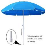 HLong 7ft Beach Umbrella UPF 50+ UV Protenction Umbrella with Tilt and Sand Anchor,Windproof Umbrella Portable Sunshade Shelter with Air Vents for Beach,Sand,Outdoor,Patio and Garden (Sky Blue) HLong 7ft Beach Umbrella UPF 50+ UV Protenction Umbrella with Tilt and Sand Anchor,Windproof Umbrella Portable Sunshade Shelter with Air Vents for Beach,Sand,Outdoor,Patio and Garden (Sky Blue)