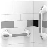 AmeriLuck 16.5" Suction Bath Grab Bar with Indicators, Balance Assist Bathroom Shower Handle (White/Grey) AmeriLuck 16.5" Suction Bath Grab Bar with Indicators, Balance Assist Bathroom Shower Handle (White/Grey)