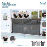 Perma Extra Tall & Extra Wide Outdoor Retractable Gate, Up to 71 in. W, Black Perma Extra Tall & Extra Wide Outdoor Retractable Gate, Up to 71 in. W, Black
