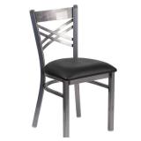 Stainless Steel Hercules Clear Coated X Black Cushion Stainless Steel Hercules Clear Coated X Black Cushion