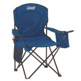 Coleman Oversized Adult Quad Folding Camp Chair with Cooler Pouch, Blue Coleman Oversized Adult Quad Folding Camp Chair with Cooler Pouch, Blue