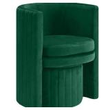 Seager Green Velvet Round Arm Chair with Ottoman Seager Green Velvet Round Arm Chair with Ottoman