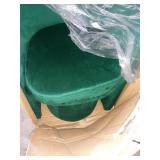 Seager Green Velvet Round Arm Chair with Ottoman Seager Green Velvet Round Arm Chair with Ottoman