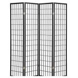 ORE International R530-4 4-Panel Room Divider, Black ORE International R530-4 4-Panel Room Divider, Black