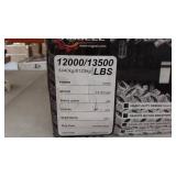 RUGCEL 12000lb Waterproof Electric Synthetic Rope Winch with Hawse Fairlead, Wired Handle and 2 Wireless Remote