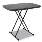 IndestrucTable Classic Personal Folding Table, 30 x 20 x 25 to 28 High, Charcoal