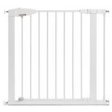Munchkin Easy Close Pressure Mounted Baby Gate for Stairs, Hallways and Doors, Walk Through with Door, Metal, White