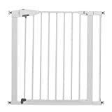 Munchkin Easy Close Pressure Mounted Baby Gate for Stairs, Hallways and Doors, Walk Through with Door, Metal, White