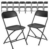 Flash Furniture Hercules Series Plastic Folding Chair - Black - 10 Pack 650LB Weight Capacity Comfortable Event Chair-Lightweight Folding Chair