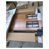 Evenflo 30" Easy Walk Thru Child Safety Barn Door Doorway & Stairs Gate, Brown