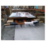 Evenflo 30" Easy Walk Thru Child Safety Barn Door Doorway & Stairs Gate, Brown