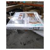 Evenflo 30" Easy Walk Thru Child Safety Barn Door Doorway & Stairs Gate, Brown