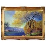 Claude Monet View of Salis in ornate Gold Frame 20" x 24"