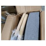 Roundhill Furniture Habit Solid Wood Tufted Parsons Dining Chair, Gray, Set of 2