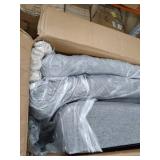 Roundhill Furniture Habit Solid Wood Tufted Parsons Dining Chair, Gray, Set of 2