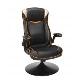 RESPAWN Fortnite Black Traditional Swivel Desk Chair Black with orange trim