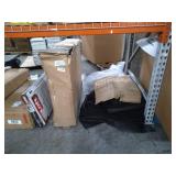 Baby gates ,Toddler Bed,Black metal chair, Tamper, ceiling storage unit, Folding tent, Fender flares and Black dependable cleaners bags