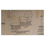 Storkcraft Hoop Glider and Ottoman White with Gray Cushions