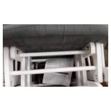 Storkcraft Hoop Glider and Ottoman White with Gray Cushions