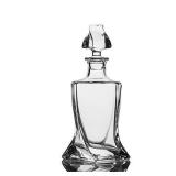 AMERFIST Square 26 oz Twisted Whiskey Decanter with Glass Stopper-Lead Free