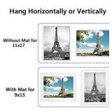 upsimples 11x17 Picture Frame Set of 5,Display Pictures 9x15 with Mat or 11x17 Without Mat,Wall Gallery Photo Frames,White