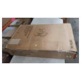 Linon 5-Piece Faux Marble Folding Tray Table Set, White