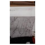 Linon 5-Piece Faux Marble Folding Tray Table Set, White