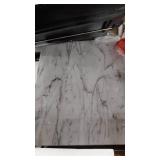 Linon 5-Piece Faux Marble Folding Tray Table Set, White