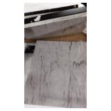 Linon 5-Piece Faux Marble Folding Tray Table Set, White