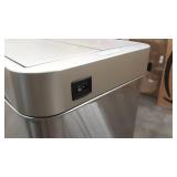 iTouchless - 18 Gallon Touchless Sensor Wings Lid Trash Can with Pet-Proof Lid and AbsorbX Odor Control, Stainless Steel Kitchen Bin - Silver