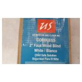 2" Cordless Faux Wood Blind 35.625" W x 48" H, Inside Mount