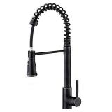 SOKA Kitchen Faucet Oil Rubbed Bronze Commercial Kitchen Sink Faucet with Pull Down Sprayer Kitchen Faucet Bronze with Deck Plate Single Handle Modern Rv Kitchen Faucet ORB, 3 Function Laundry Faucet