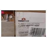 Design House 556225 Aubrey Transitional 5-Light Indoor Bathroom Vanity Light Dimmable Frosted Glass for Over the Mirror, Satin Nickel