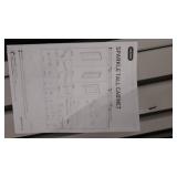 Keter Storage Cabinet with Doors and Shelves for Tool and Home Organization, White & Grey