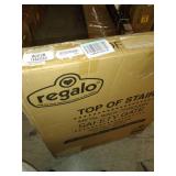 Regalo Extra Tall and Wide 2-in-1 Stairway and Hallway Wall Mounted Baby Gate, Bonus Kit, Includes Banister and Wall Mounting Kit