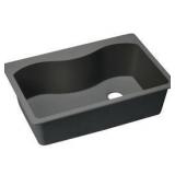 Elkay ELGS3322RBK0 Quartz Classic 33" x 22" x 9-1/2", Single Bowl Top Mount Kitchen Sink, Black