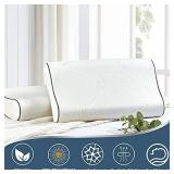 CozyLux Memory Foam Sleeping Pillow, Ergonomic Neck Pillow, Sleeping Neck Brace, Washable Cover, Standard Size