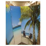 Ocean Scene Double Sided Room Divider - Oriental Furniture