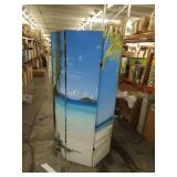 Ocean Scene Double Sided Room Divider - Oriental Furniture
