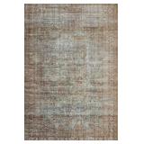 JULSJUL-05LJBK7696 7 ft.-6 in. x 9 ft.-6 in. Jules Power Loomed Traditional Rectangle Rug, Lagoon & Brick
