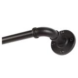 Kenney Adler 5/8" Indoor/Outdoor Rust-Resistant Wrap Around Curtain Rod, 48-84", Black