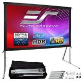 Elite Screens Yard Master 2, 120-inch Outdoor Indoor Projector Screen 16:9, Fast Easy Snap On Set-up Freestanding Portable Movie Foldable Front Projection | US Based Company 2-YEAR WARRANTY, OMS120H2