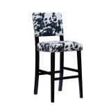 Carolyn Black Cow Print Bar Stool