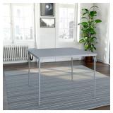 COSCO XL 38.5" Fold-in-Half Card Table w/ Handle, Gray, Indoor & Outdoor, Wheelchair Accessible